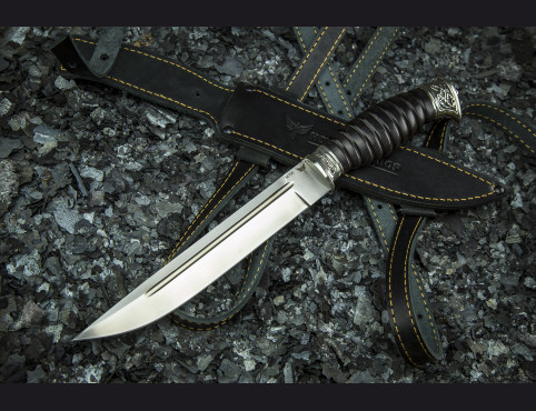 Нож Пластунский (М390, мореный граб, мельхиор)
