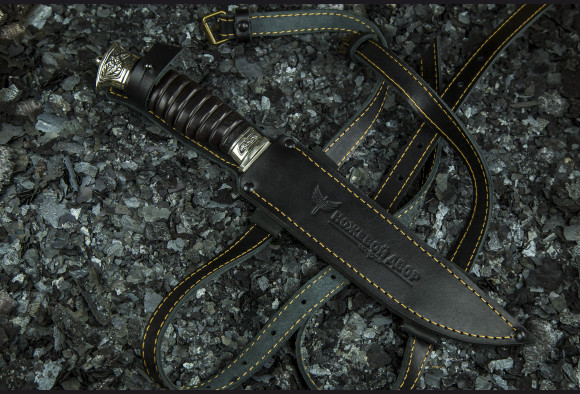 Нож Пластунский <span>(М390, мореный граб, мельхиор)</span>