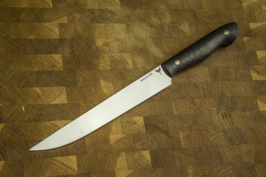 Нож Филейный большой цельнометаллический <span class='product-card--title--span'>(М390, карбон, мозаичные пины)</span>