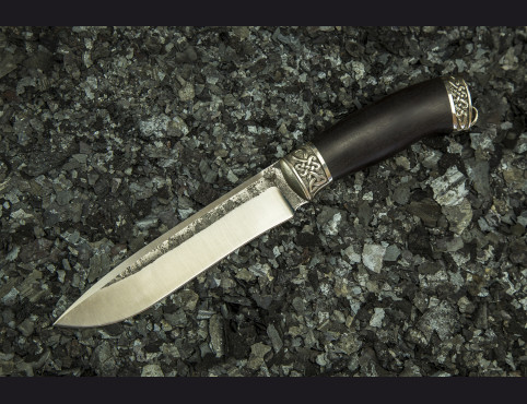 Нож Хищник 2 (х12мф, мореный граб, литье мельхиор)