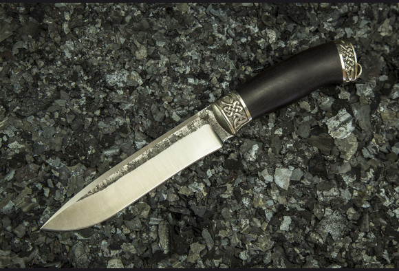 Нож Хищник 2 <span>(х12мф, мореный граб, литье мельхиор)</span>