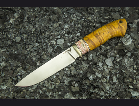 Нож Вепрь (М390, стабилизированная карельская береза, стабилизированный бивень мамонта)
