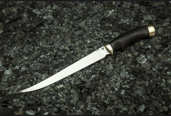Нож филейный Белуга <span>(х12мф, мореный граб, мельхиор)</span>