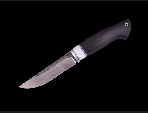 Нож Грибник 1 (х12мф, мореный граб) вставка искусственный камень