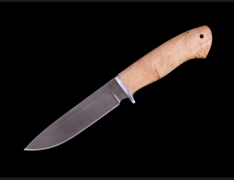 Нож Ирбис (Дамаск 1200 слоев, карельская береза)