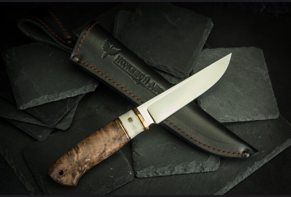 Нож Гепард <span>(elmax,стабилизированная карельская береза, рог лося, мозаичный пин)</span>