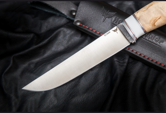 Нож Егерь 2<span>(х12мф, белый акрил , карельская береза)</span>