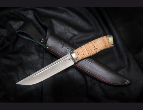 Нож Таран (х12мф, береста литье мельхиор)