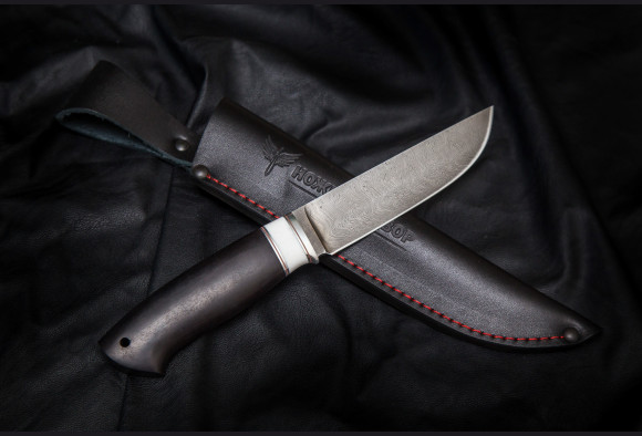 Нож Хозяин-Леса <span>(дамаск 1200 слоев, акрил,мореный граб)</span>