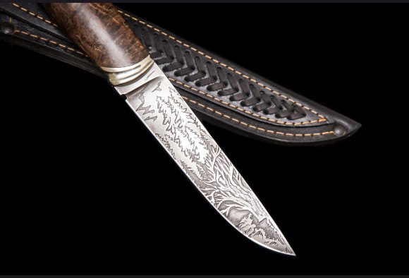 Нож Егерь2<span>(х12мф,гравировка 2 премиум,стабилизированная карельская береза )</span>