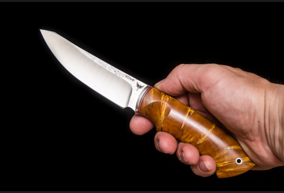 Нож Алькор <span>(х12мф, стабилизированная карельская береза, мельхиор)</span>