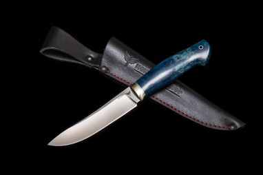 Нож Шкипер <span class='product-card--title--span'>(х12мф, стабилизированная карельская берёза, мельхиор)</span>