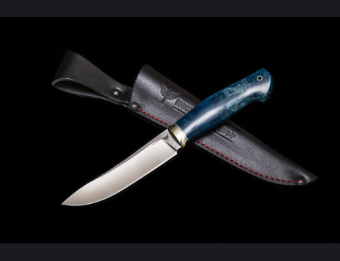 Нож Шкипер (х12мф, стабилизированная карельская берёза, мельхиор)