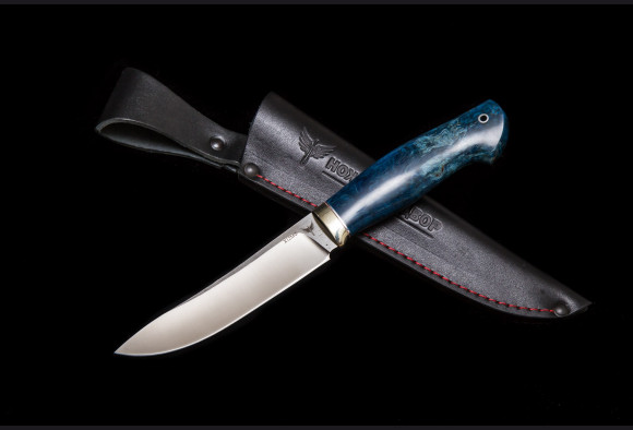 Нож Шкипер <span>(х12мф, стабилизированная карельская берёза, мельхиор)</span>