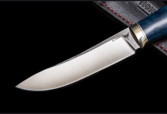 Нож Шкипер <span>(х12мф, стабилизированная карельская берёза, мельхиор)</span>