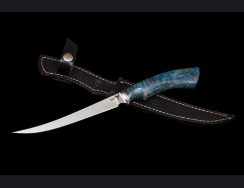 Нож Филейный Белуга 2 (N-690, стабилизированная карельская береза)