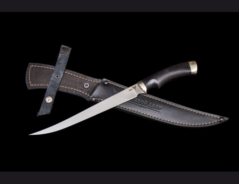 Нож филейный Белуга (N-690, мореный граб, мельхиор)