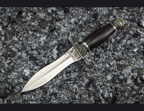 Нож Диверсант (Х12МФ, мореный граб, литье мельхиор)