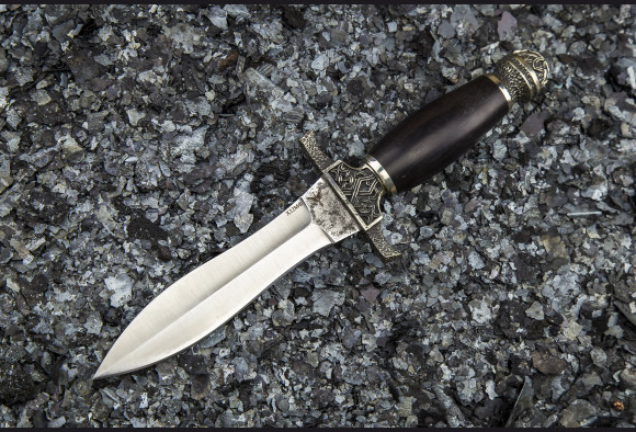 Нож Диверсант <span>(Х12МФ, мореный граб, литье мельхиор)</span>