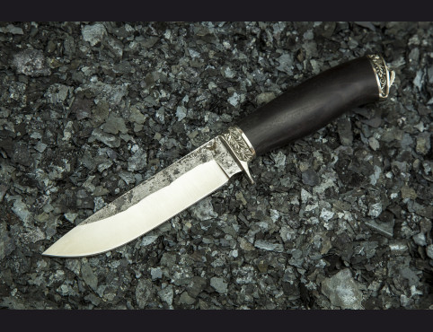 Нож Ирбис (х12мф, мореный граб, литье мельхиор)
