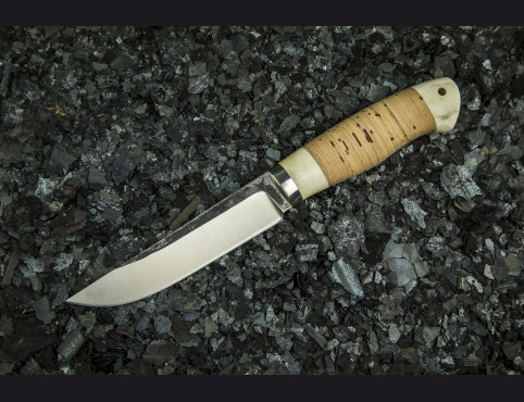 Нож Гепард (х12мф, береста,рог лося)