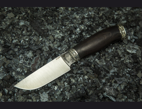 Нож Грибник 2  (х12мф,мореный граб,литье мельхиор)