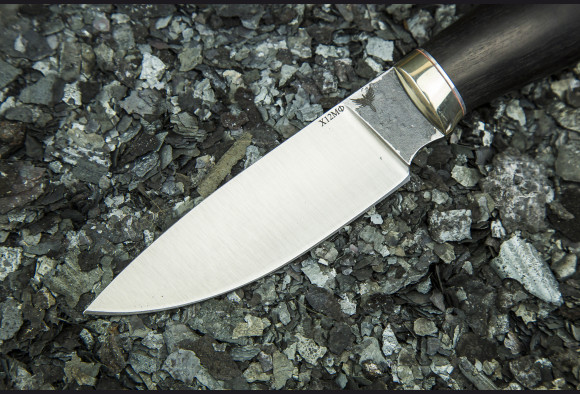 Нож Грибник 3 <span>(х12мф,мореный граб,мельхиор)</span>