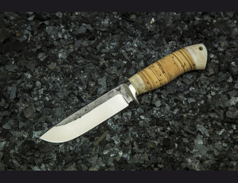 Нож Кречет (х12мф, береста, рог лося)