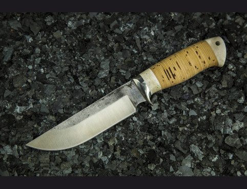 Нож Нерпа (х12мф, береста, рог лося)
