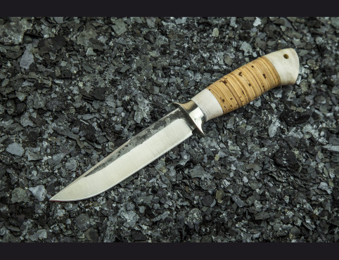 Нож Пегас (х12мф, береста, рог лося)