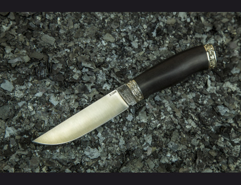 Нож Пума (х12мф, мореный граб, литье мельхиор)