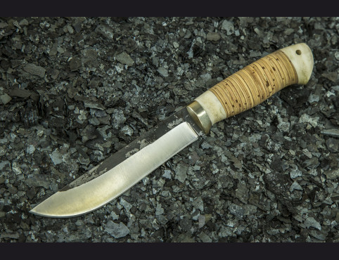 Нож Шторм (х12мф,береста,рог лося)