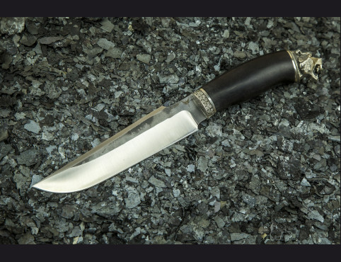 Нож Скорпион (х12мф, мореный граб, литье мельхиор)
