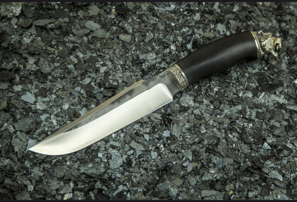 Нож Скорпион <span>(х12мф, мореный граб, литье мельхиор)</span>