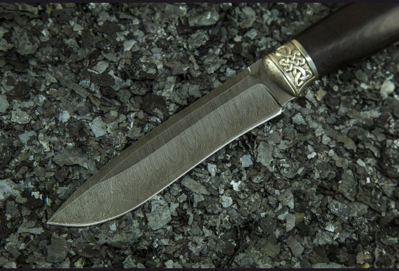 Нож Хищник 2 <span>(дамаск 1200 слоев, мореный граб, литье мельхиор)</span> 