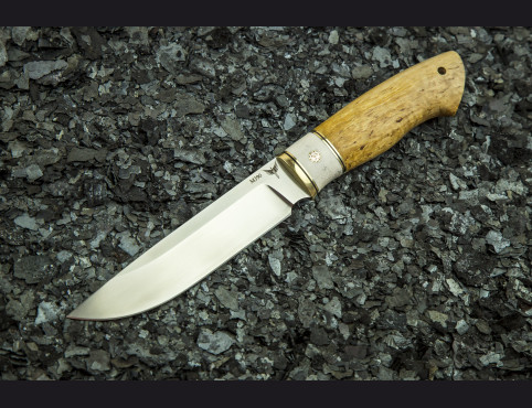 Нож Фрегат (М390, стабилизированная карельская береза, рог лося, мозаичный пин)
