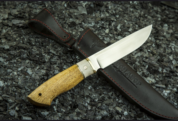Нож Фрегат <span>(М390, стабилизированная карельская береза, рог лося, мозаичный пин)</span>