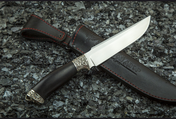 Нож Скорпион 2 <span>(elmax, мореный граб, литье мельхиор 1)</span>