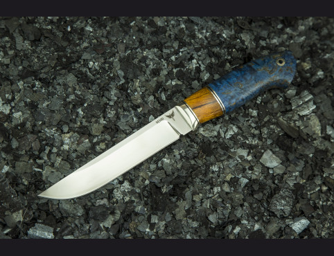 Нож Егерь (М390, стабилизированная карельская береза, вставка айронвуд, мозаичные пин)