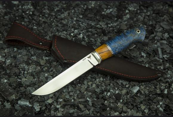 Нож Егерь <span>(М390, стабилизированная карельская береза, вставка айронвуд, мозаичные пин)</span>