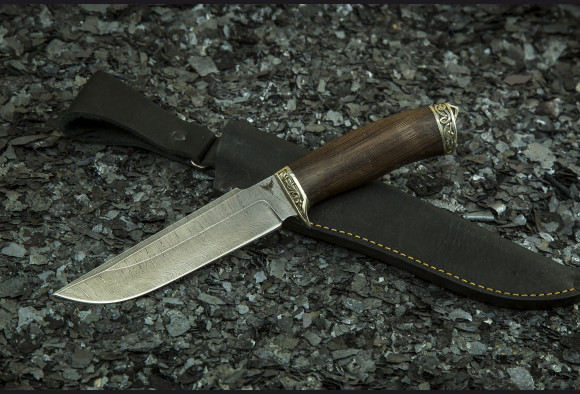 Нож Скорпион 2 <span>(Дамаск 1200 слоев, венге, литье мельхиор)</span>
