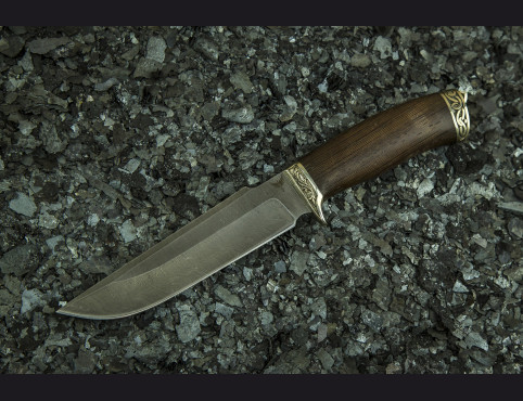 Нож Скорпион 2 (Дамаск 1200 слоев, венге, литье мельхиор)