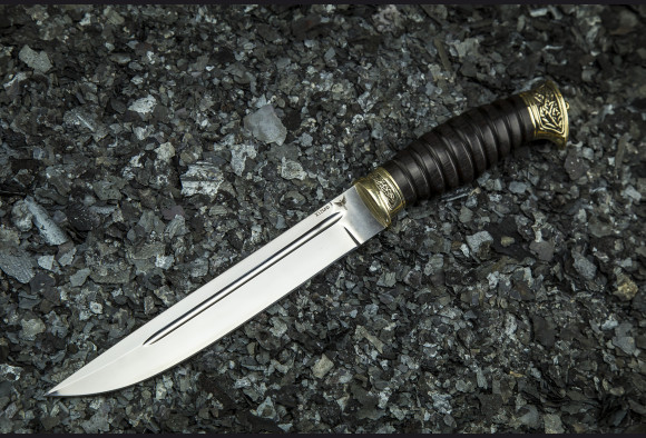 Нож Пластунский <span>( х12мф, мореный граб, латунь, деревянные ножны)</span>
