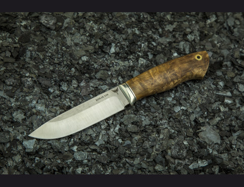 Нож Лань (S390, стабилизированная карельская береза, мозаичный пин под темляк)