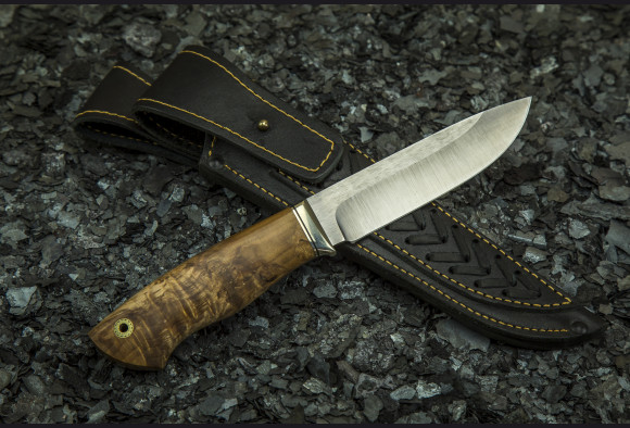 Нож Лань <span>(S390, стабилизированная карельская береза, мозаичный пин под темляк)</span>