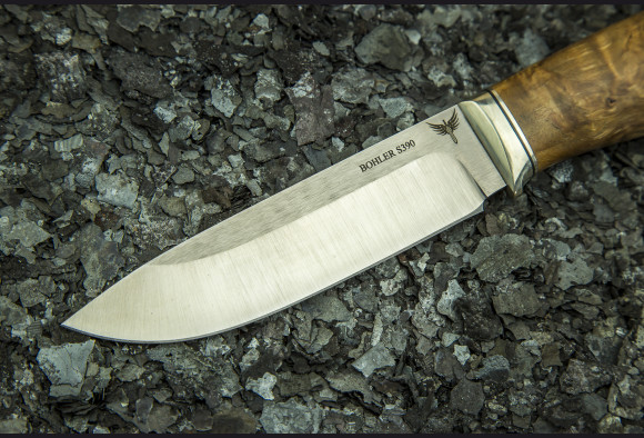 Нож Лань <span>(S390, стабилизированная карельская береза, мозаичный пин под темляк)</span>