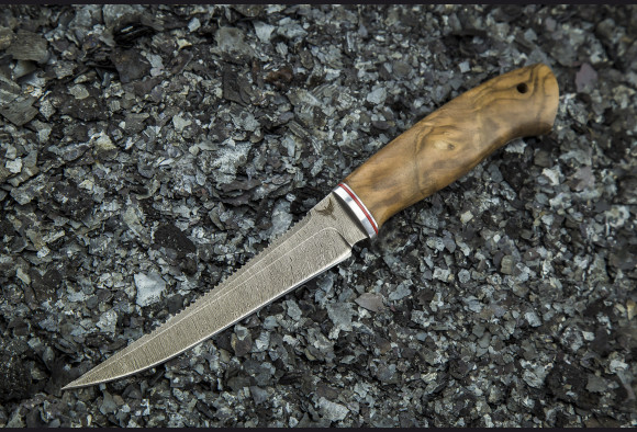 Нож Рыбак 2 <span>(Дамаск 1200 слоев, корень ореха)</span>